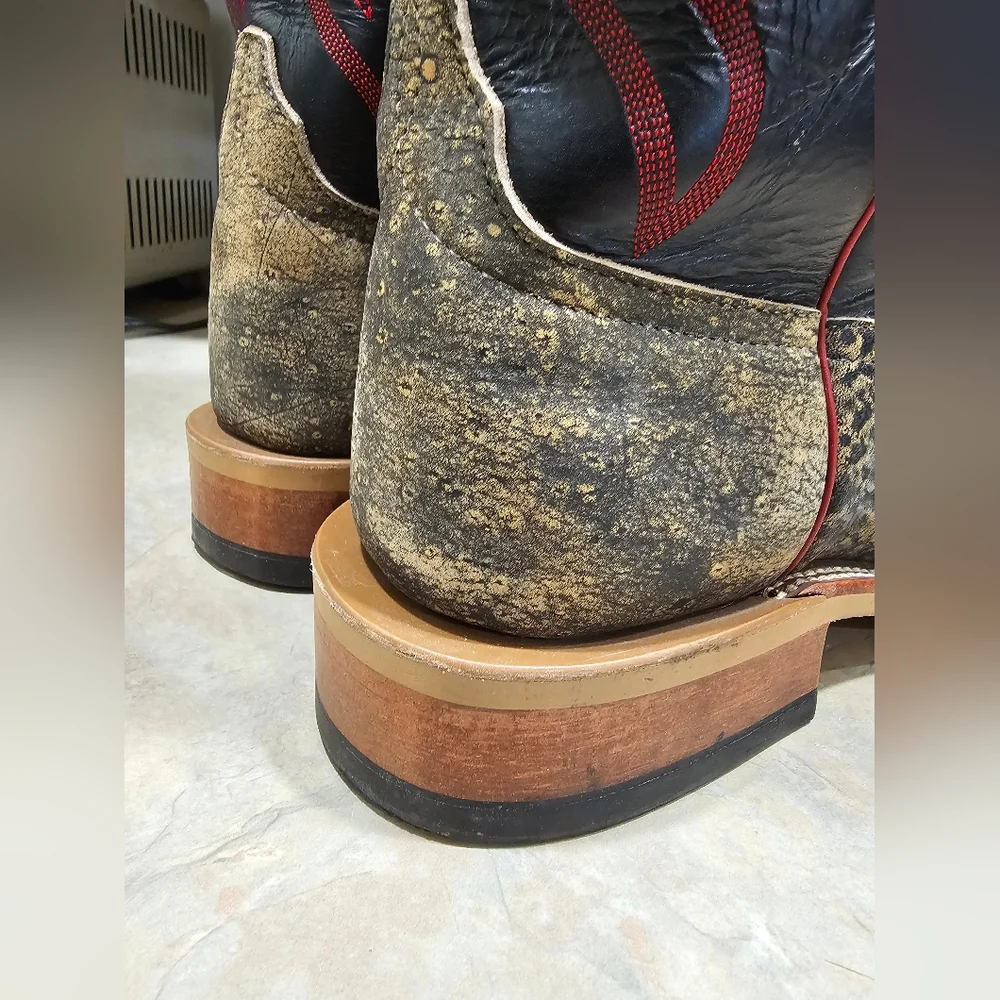 Men's 11.5 Anderson Bean Genuine Giraffe Square Toe Cowboy Boots - Picture 3 of 16